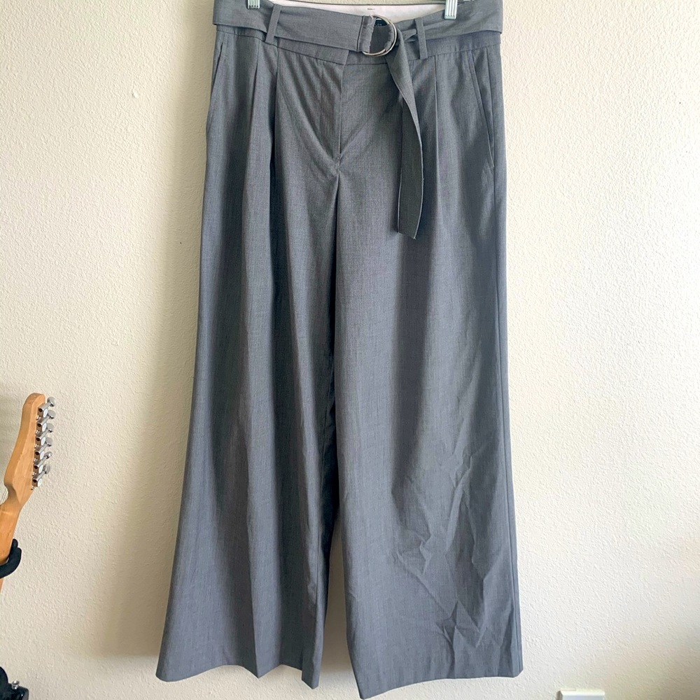 Belted Pleated Wide Leg Pants